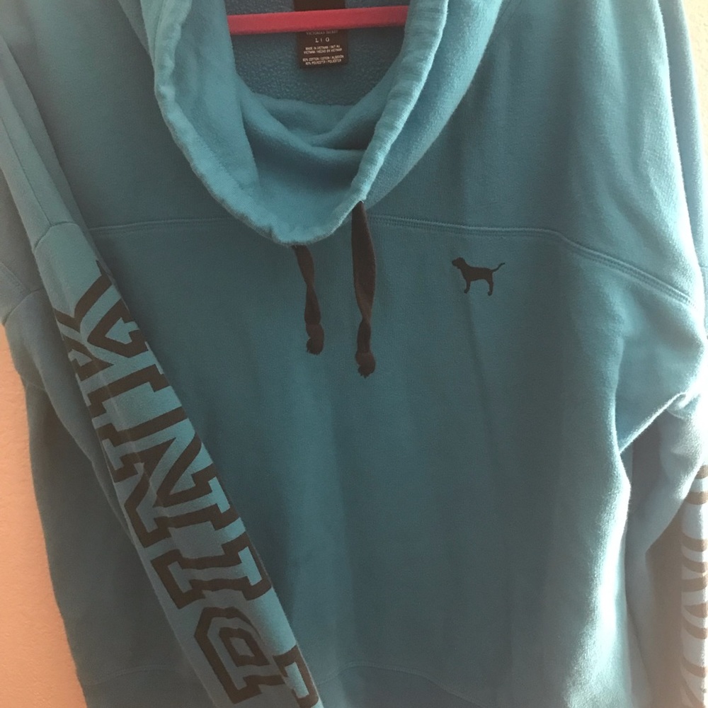 Pink VS cowl neck sweatshirt sz large